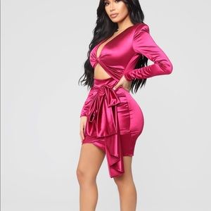 Fashion Nova Hot Pink Mini Cocktail Dresss